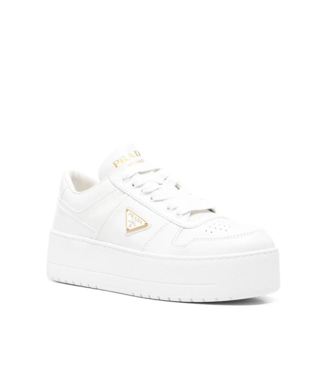 PRADA Белые кожаные кроссовки, фото 2