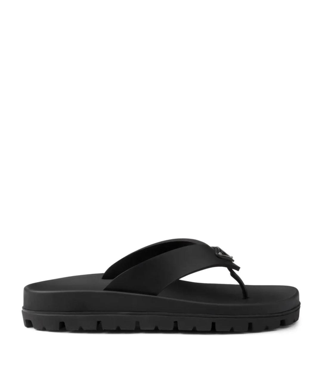 PRADA Черные резиновые сандалии, фото 1