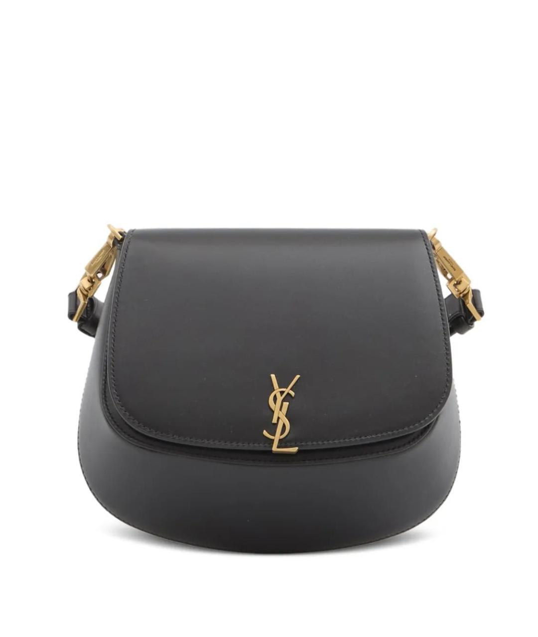 SAINT LAURENT Черная кожаная сумка через плечо, фото 1