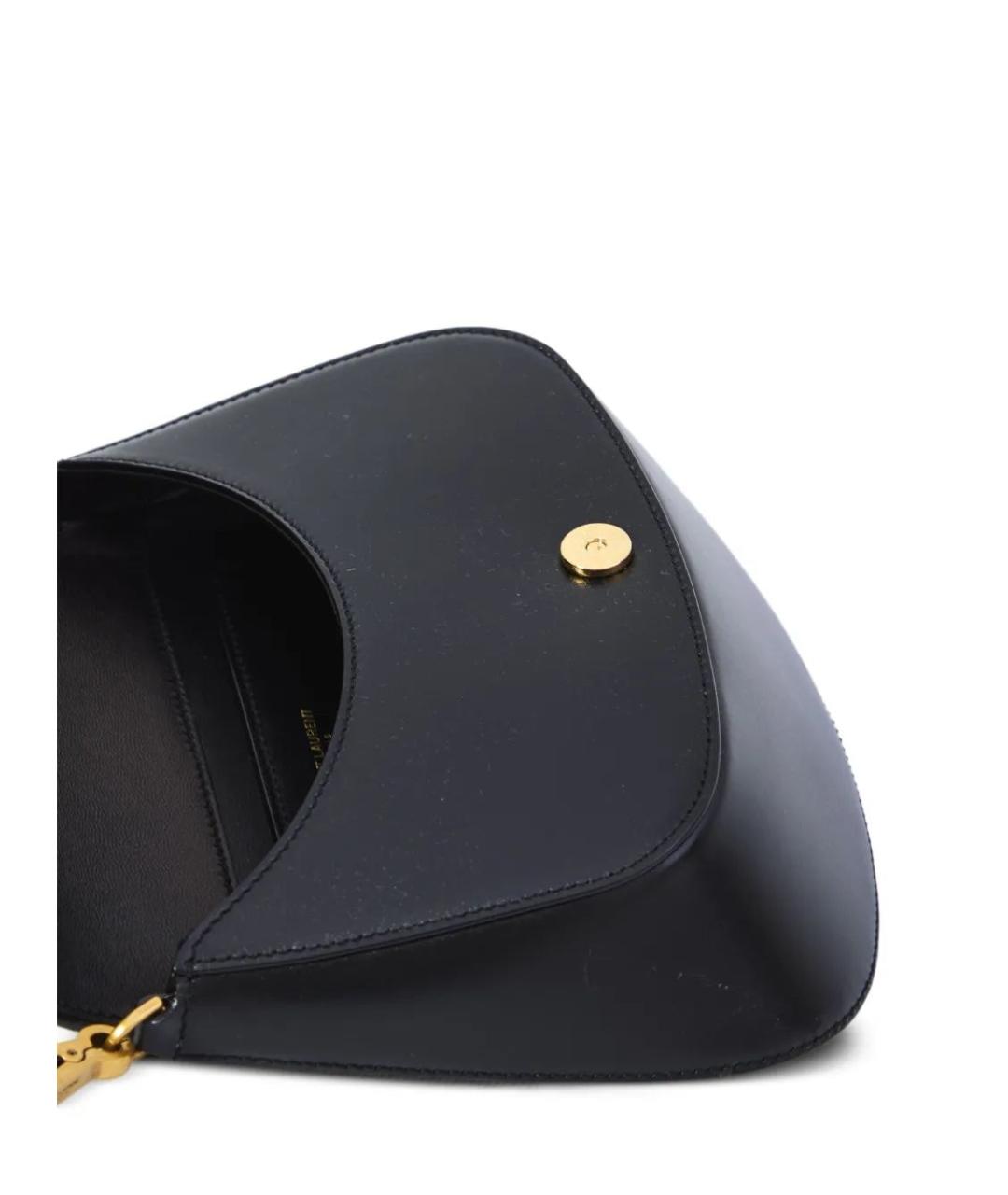 SAINT LAURENT Черная кожаная сумка через плечо, фото 4