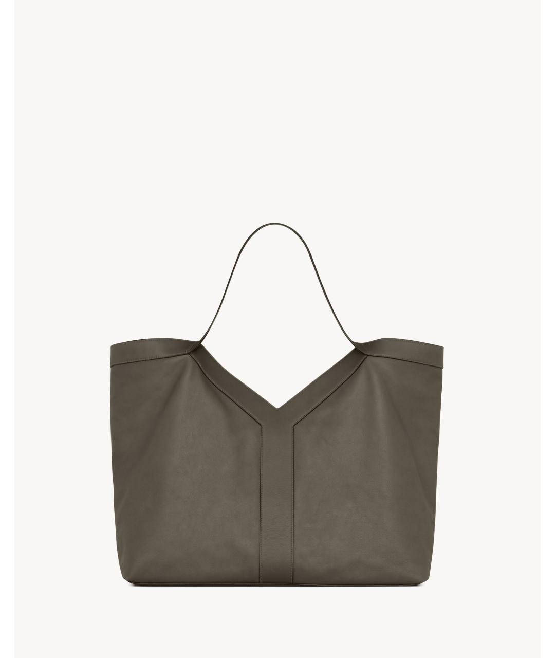 SAINT LAURENT Зеленая кожаная сумка тоут, фото 2