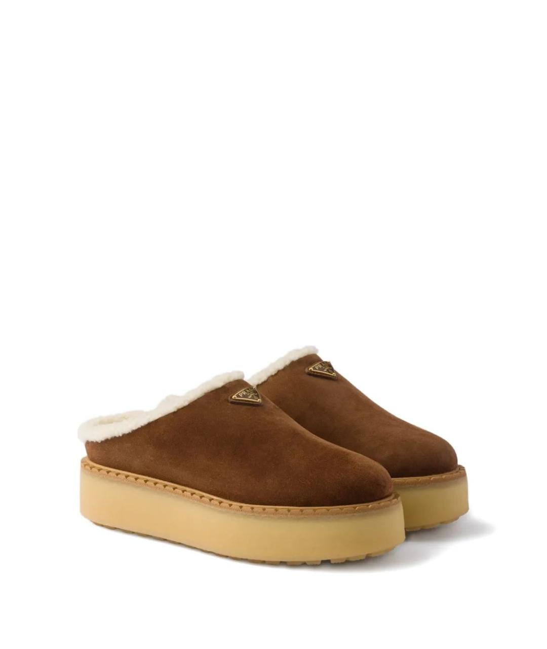 PRADA Коричневые замшевые мюли, фото 2