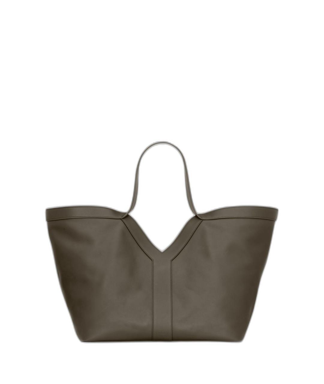 SAINT LAURENT Зеленая кожаная сумка тоут, фото 1