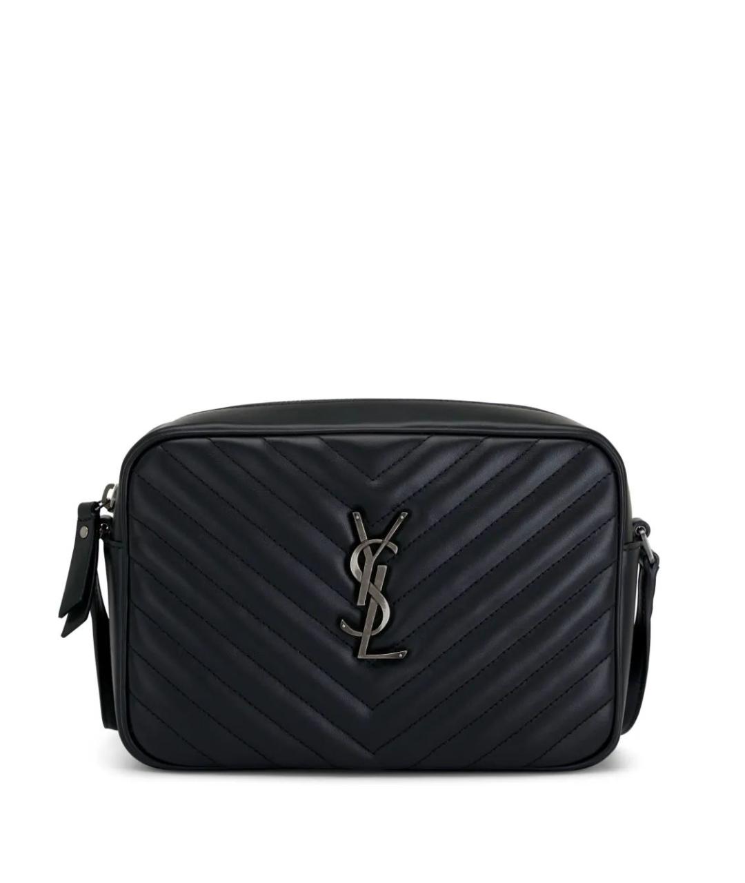 SAINT LAURENT Черная кожаная сумка через плечо, фото 1
