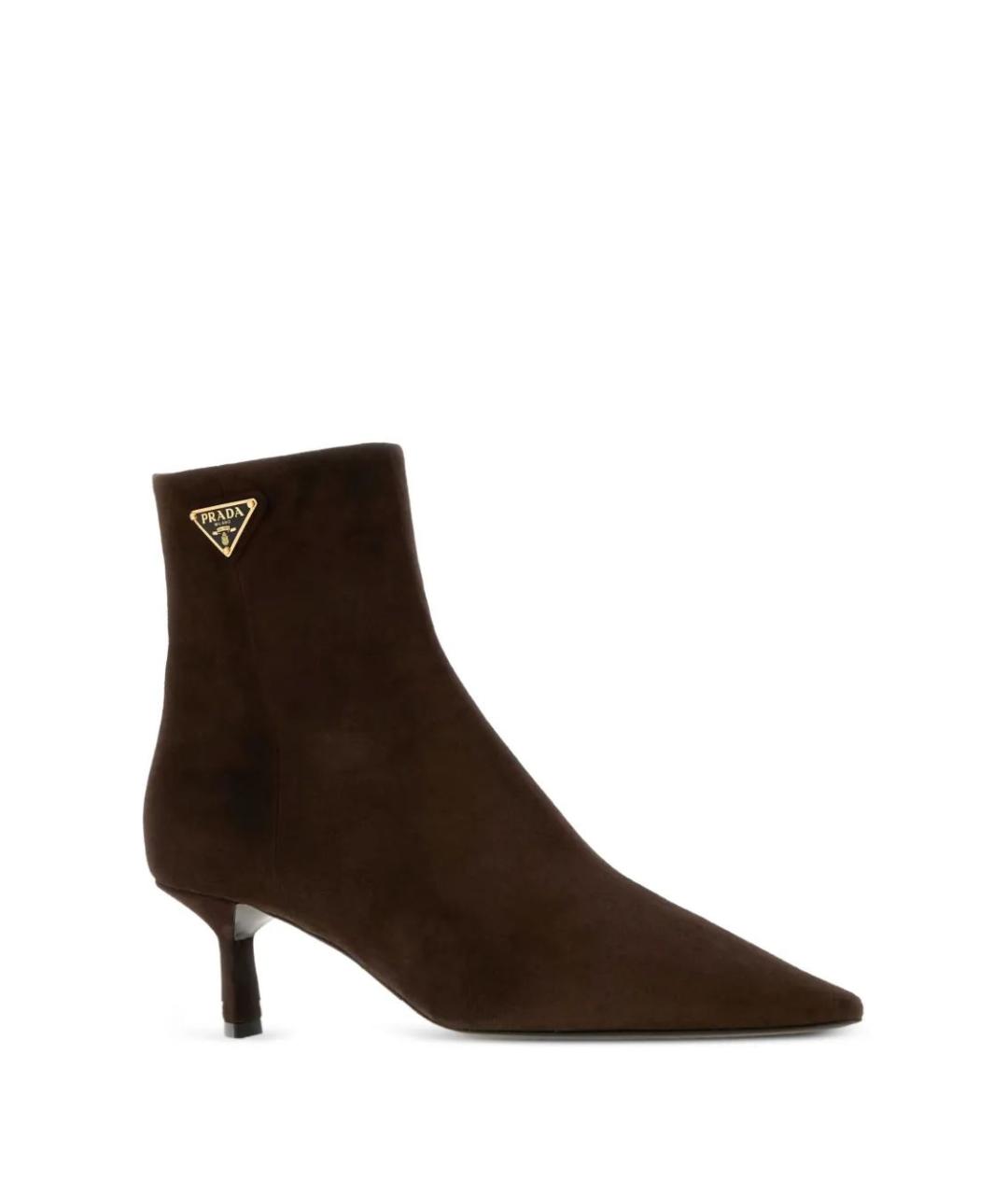 PRADA Коричневые кожаные ботильоны, фото 2