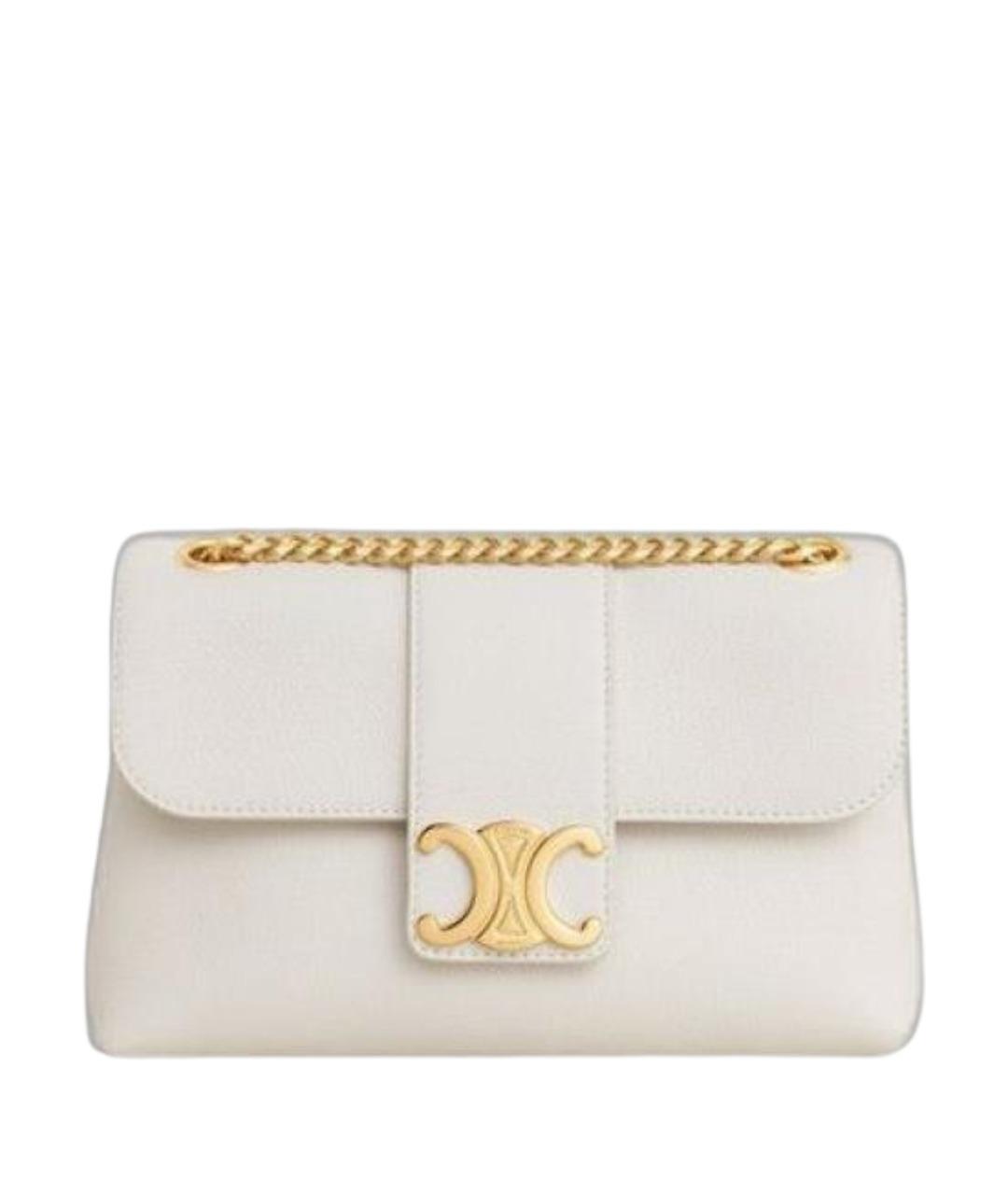 CELINE Белая кожаная сумка через плечо, фото 1