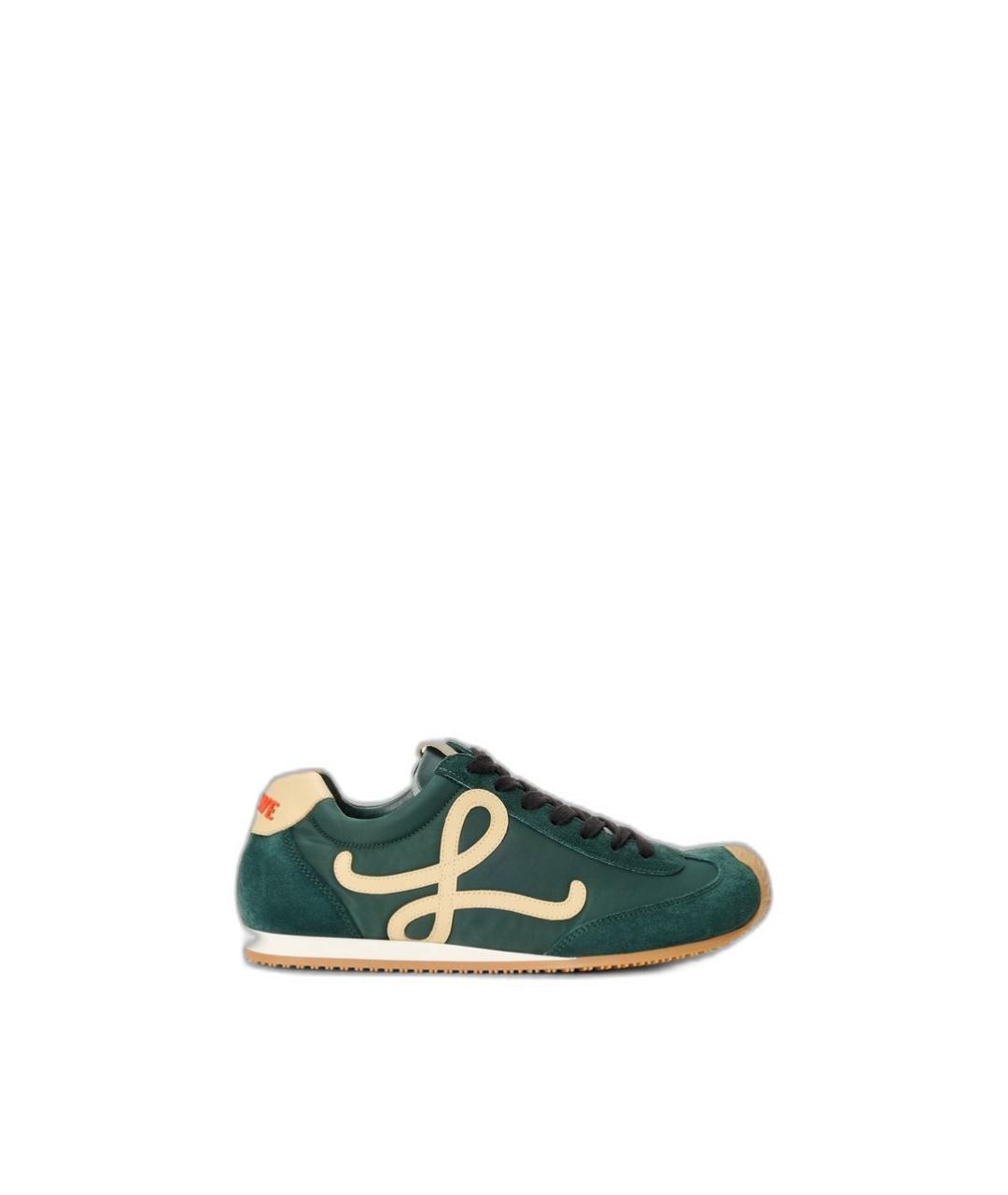 LOEWE Зеленые кожаные кроссовки, фото 1