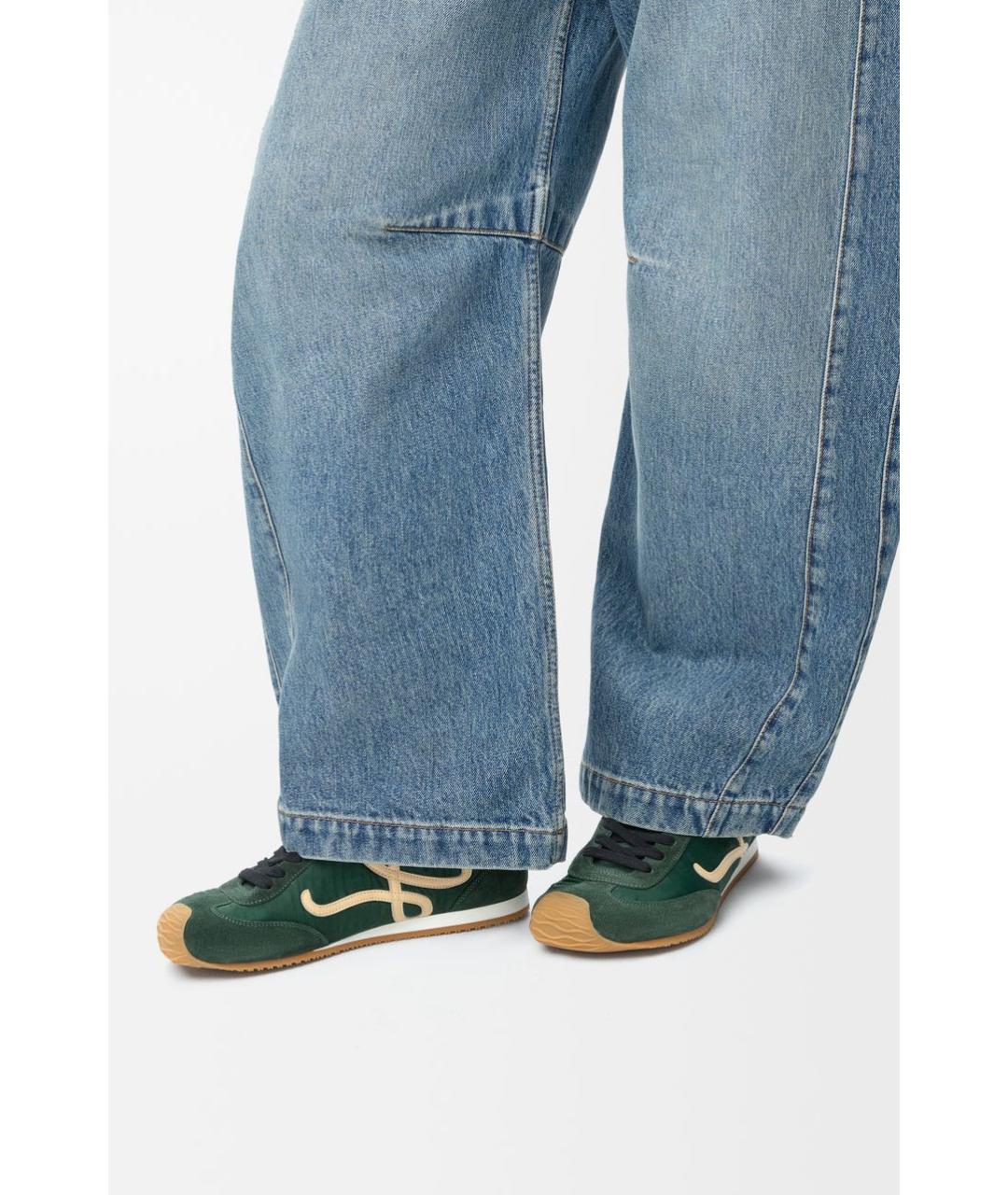 LOEWE Зеленые кожаные кроссовки, фото 2