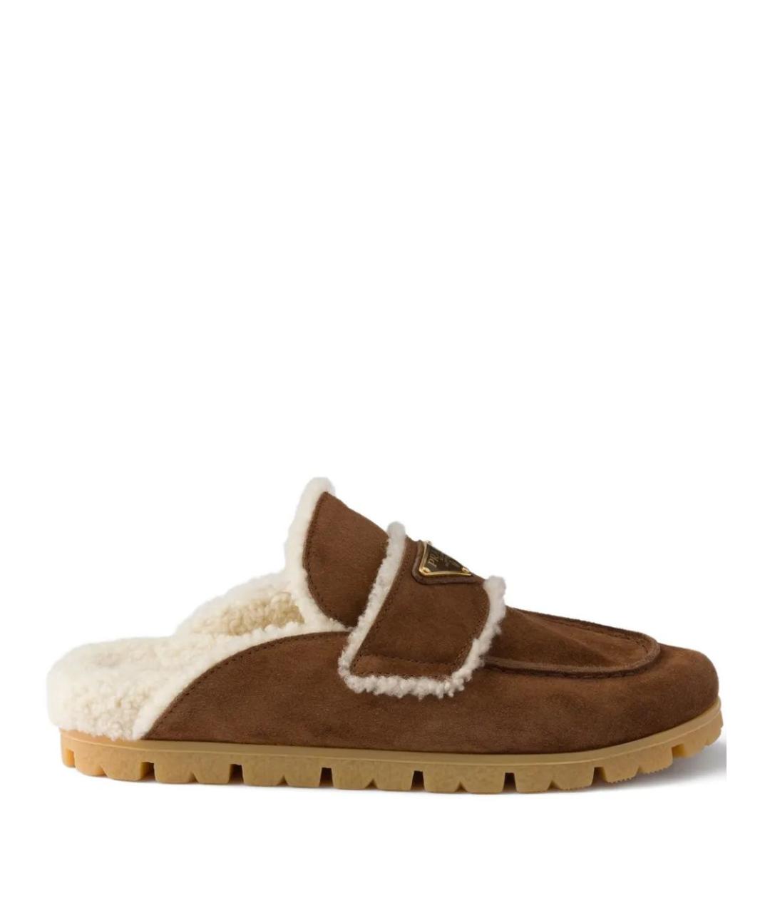 PRADA Коричневые замшевые мюли, фото 1