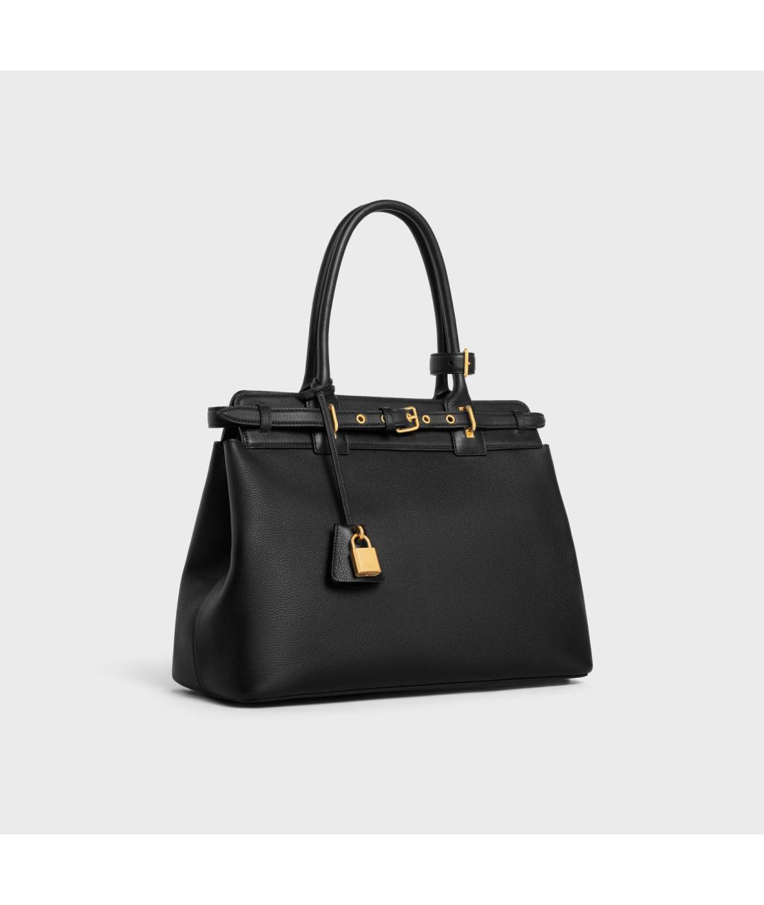 CELINE Черная кожаная сумка тоут, фото 2