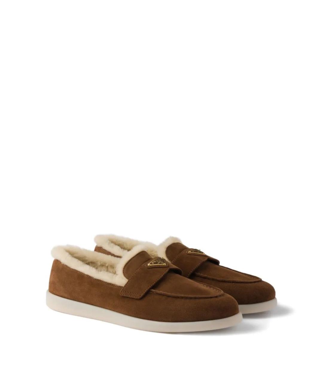 PRADA Коричневые замшевые лоферы, фото 2