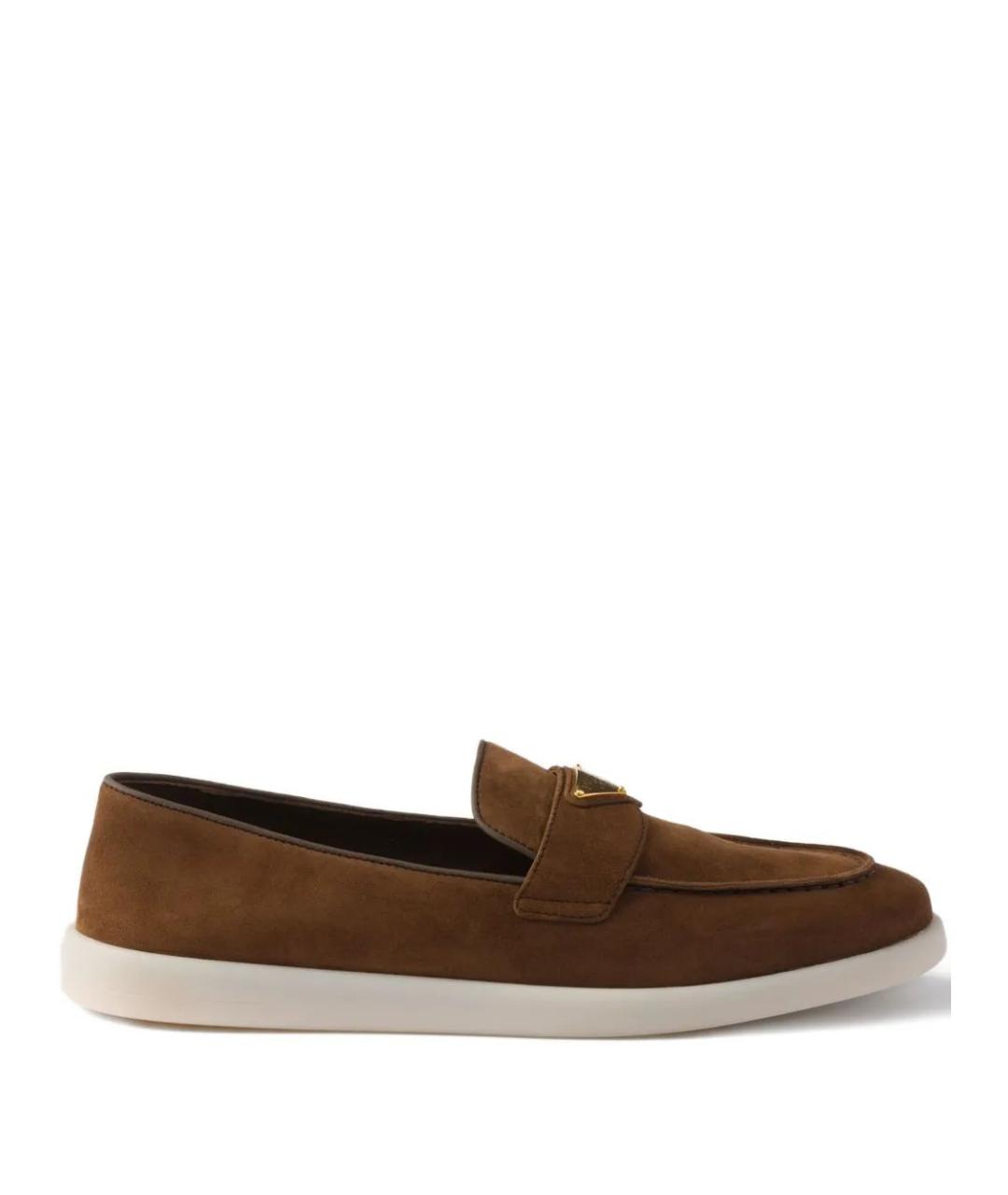 PRADA Коричневые замшевые лоферы, фото 1