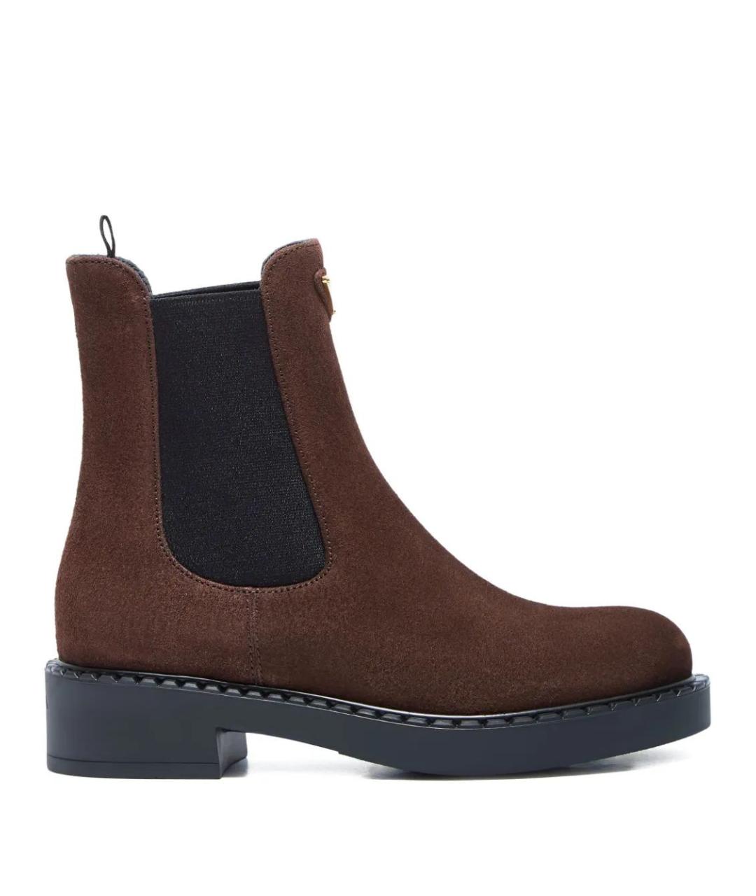 PRADA Коричневые замшевые ботинки, фото 1