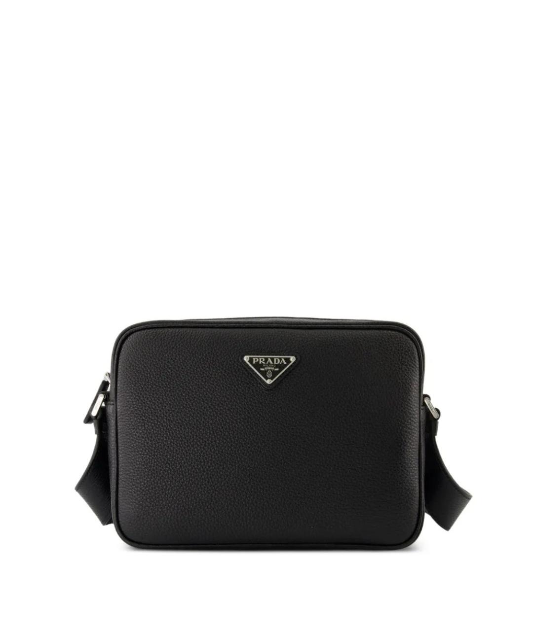 PRADA Черная кожаная сумка на плечо, фото 1