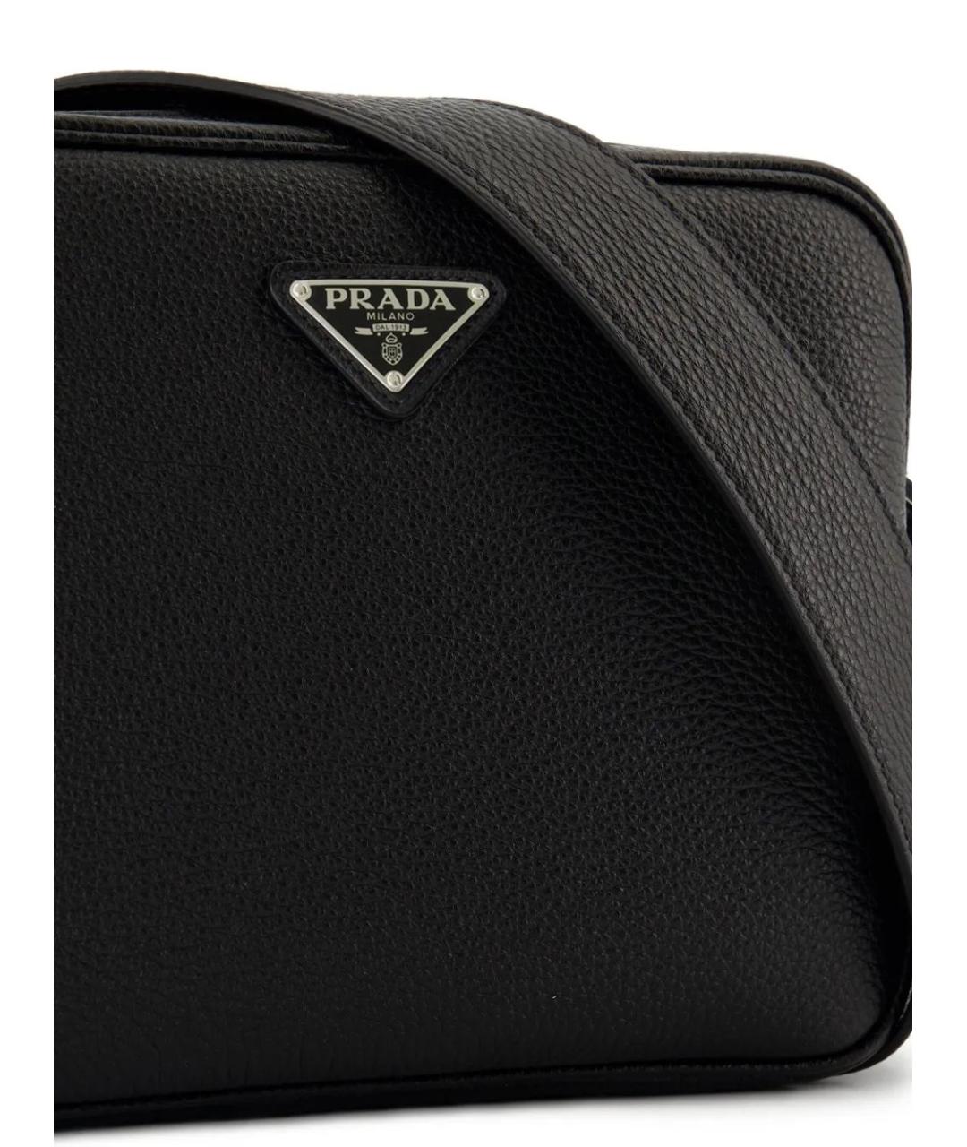 PRADA Черная кожаная сумка на плечо, фото 3