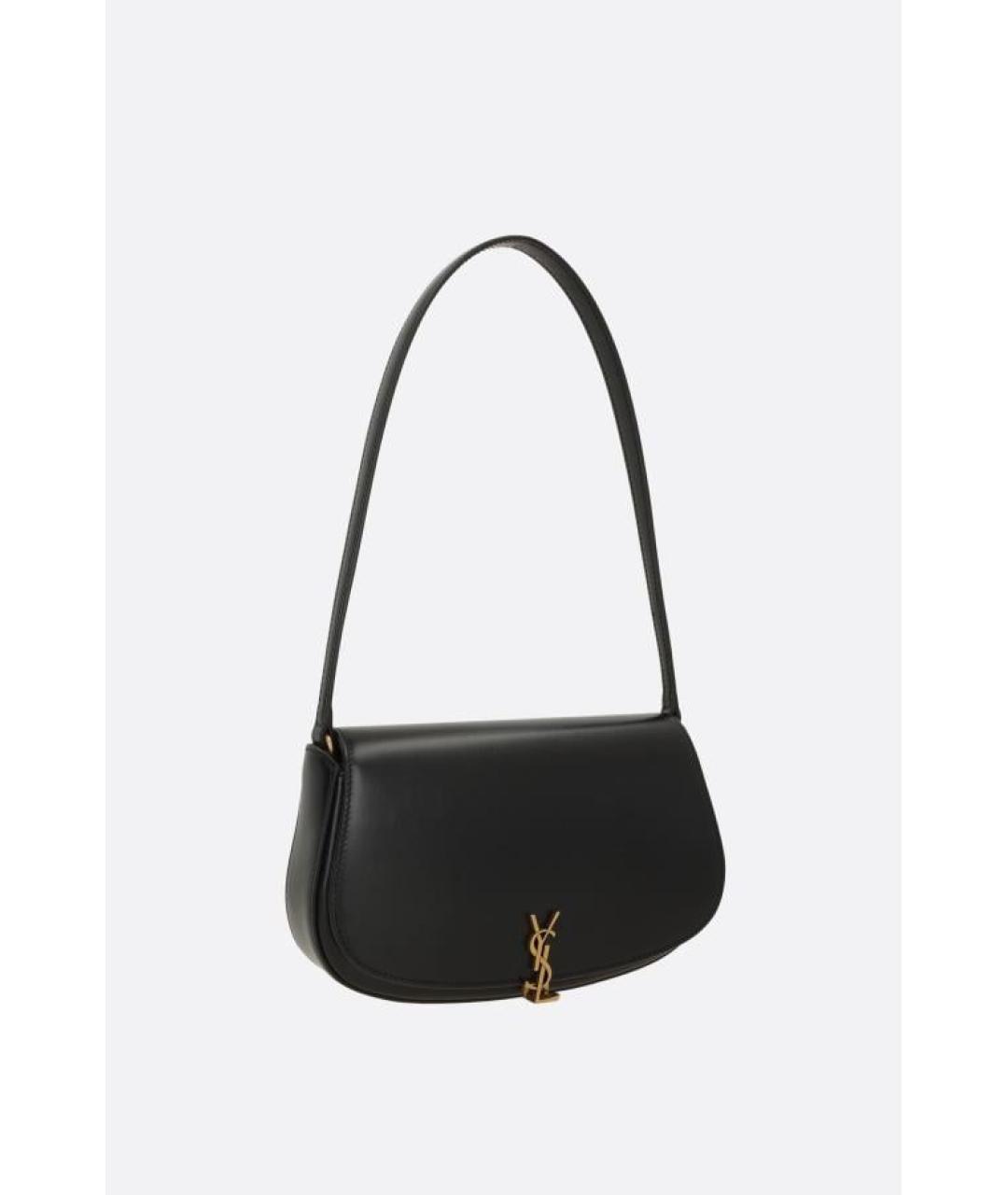 SAINT LAURENT Черная кожаная сумка через плечо, фото 2