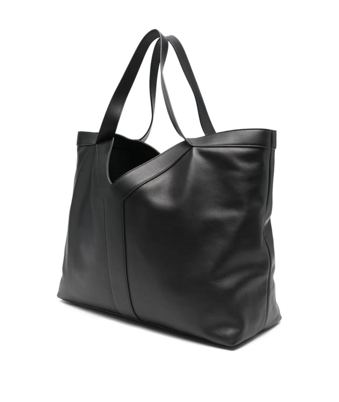 SAINT LAURENT Черная кожаная сумка тоут, фото 3