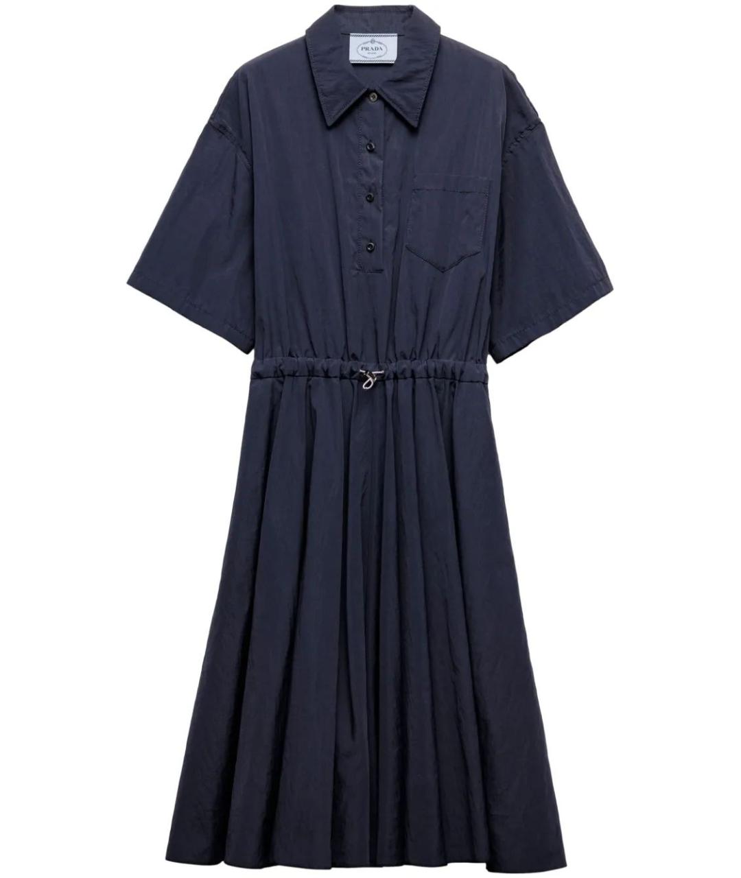 PRADA Темно-синее хлопковое повседневное платье, фото 1