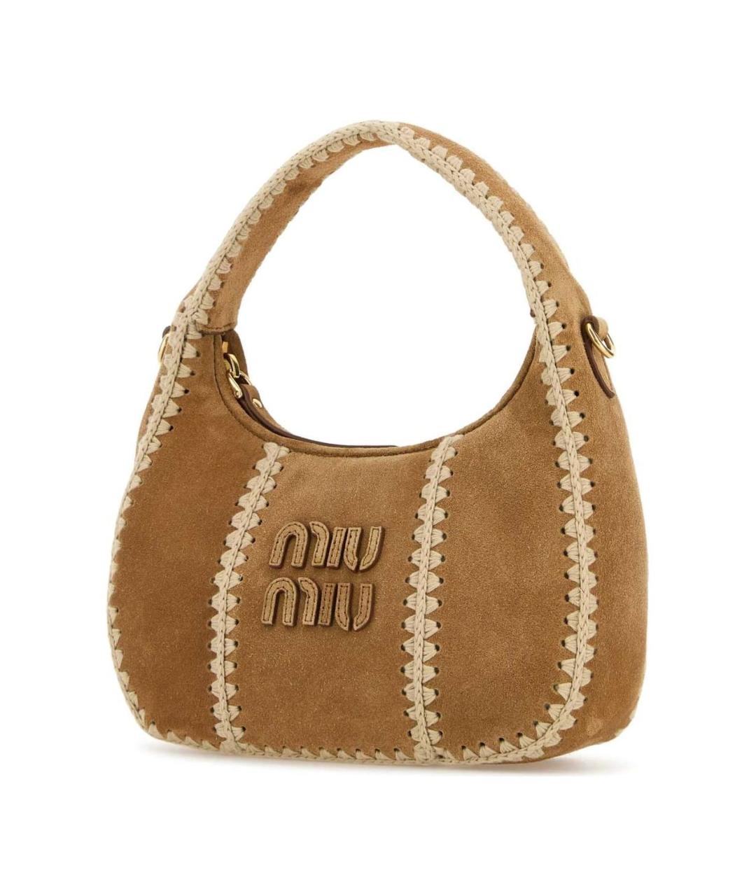 MIU MIU Коричневая замшевая сумка с короткими ручками, фото 2