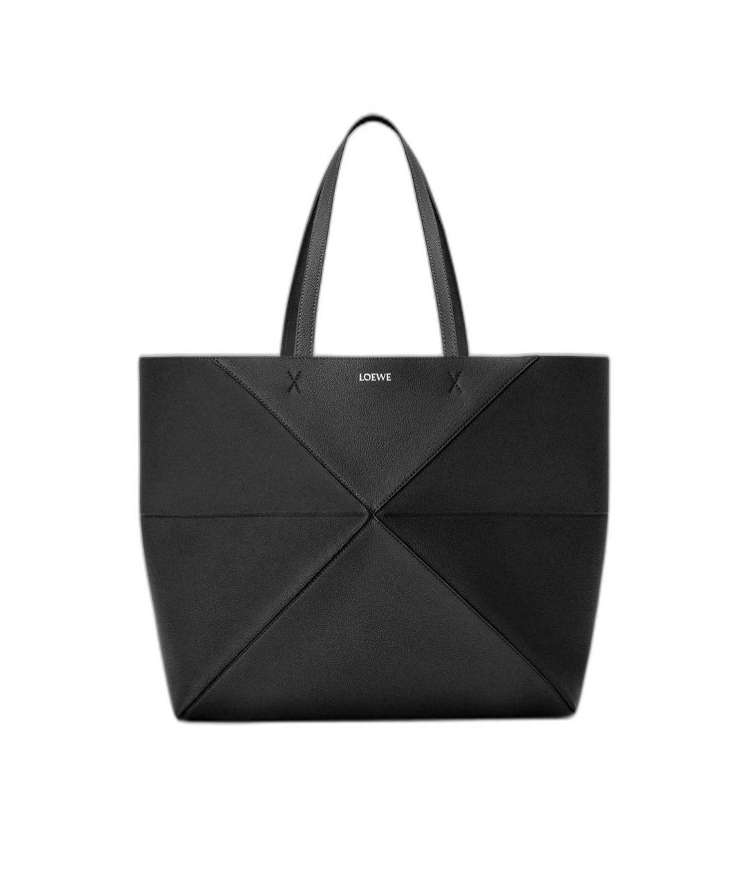 LOEWE Черная кожаная сумка тоут, фото 1