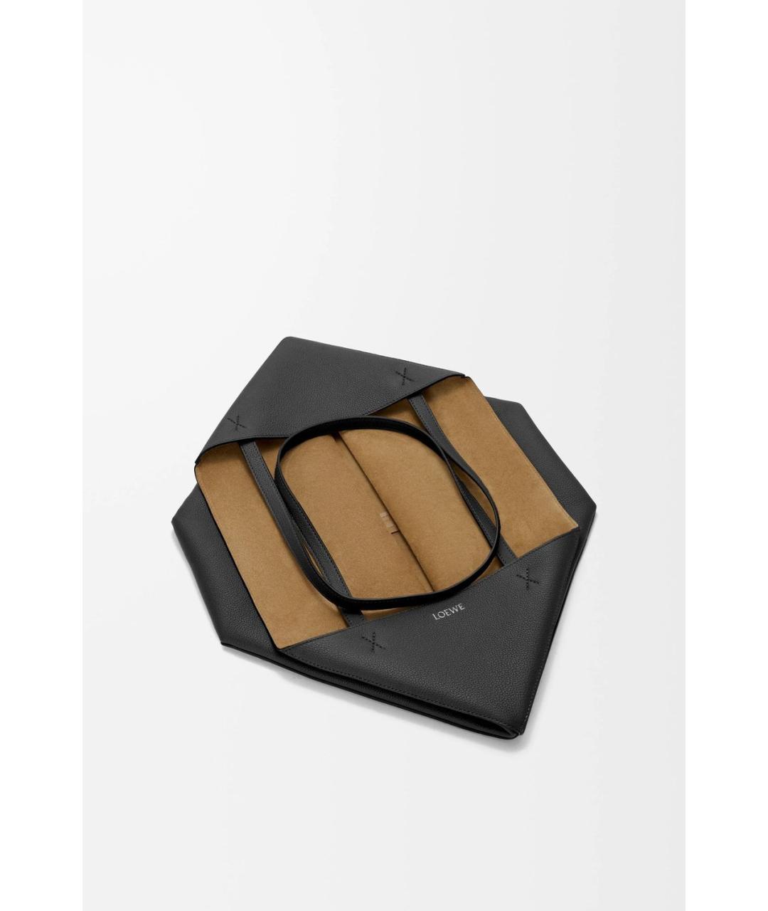 LOEWE Черная кожаная сумка тоут, фото 3