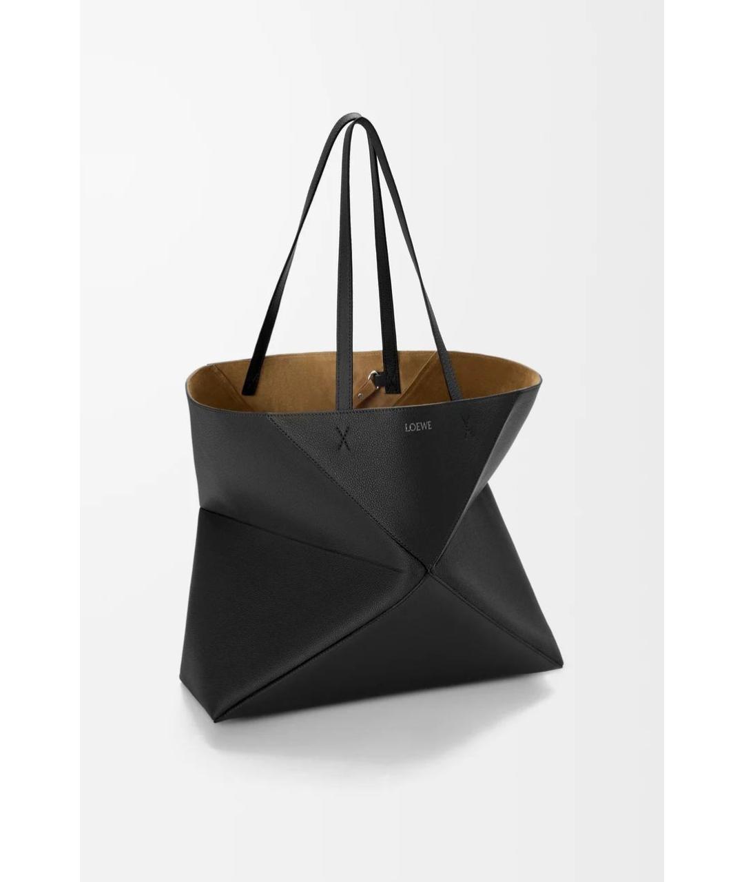 LOEWE Черная кожаная сумка тоут, фото 2