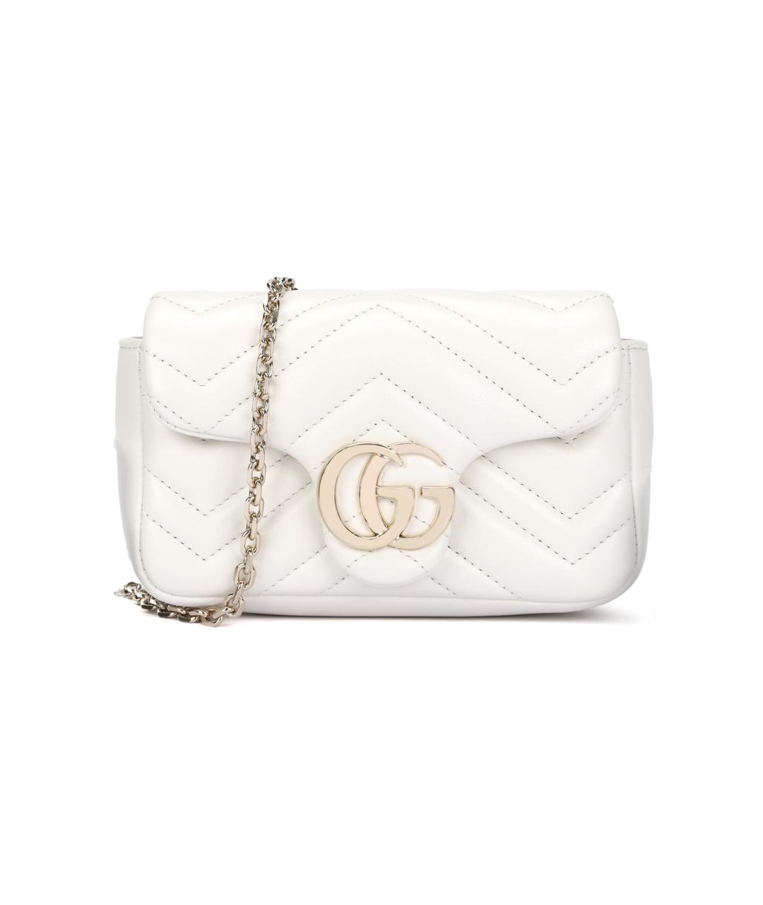 GUCCI Белая кожаная сумка через плечо, фото 4