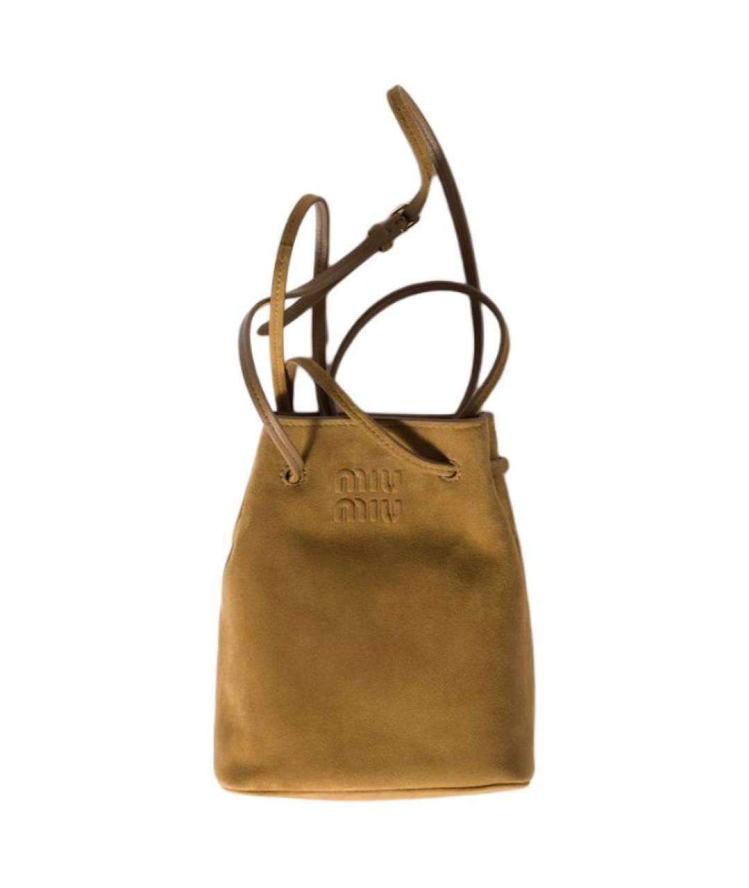 MIU MIU Хаки замшевая сумка через плечо, фото 1