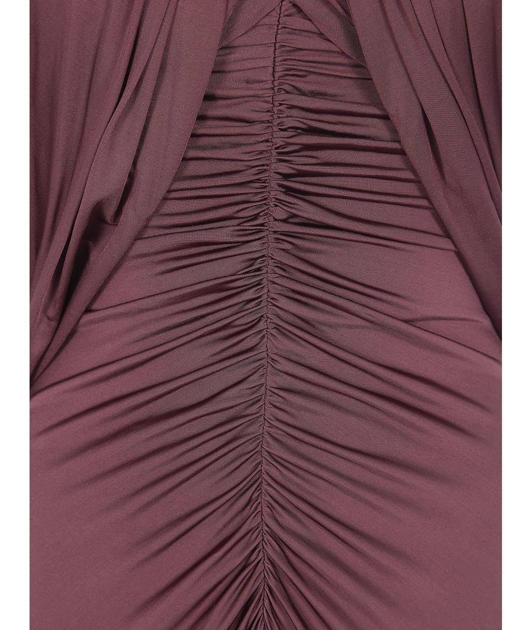 SELF-PORTRAIT Коричневое вискозное коктейльное платье, фото 3