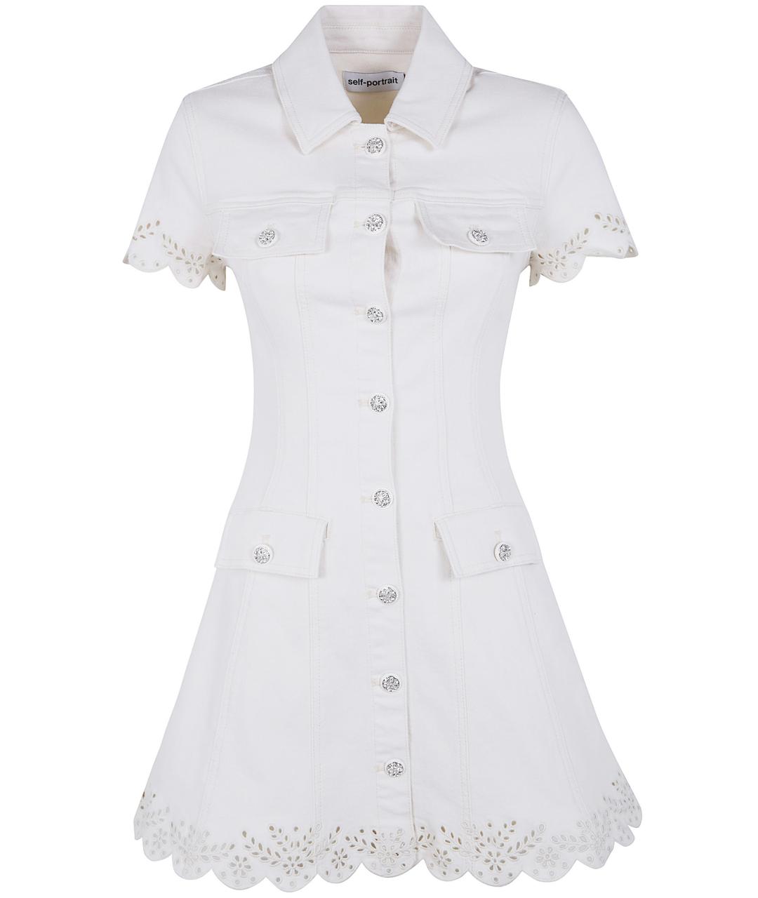 SELF-PORTRAIT Белое хлопковое повседневное платье, фото 1