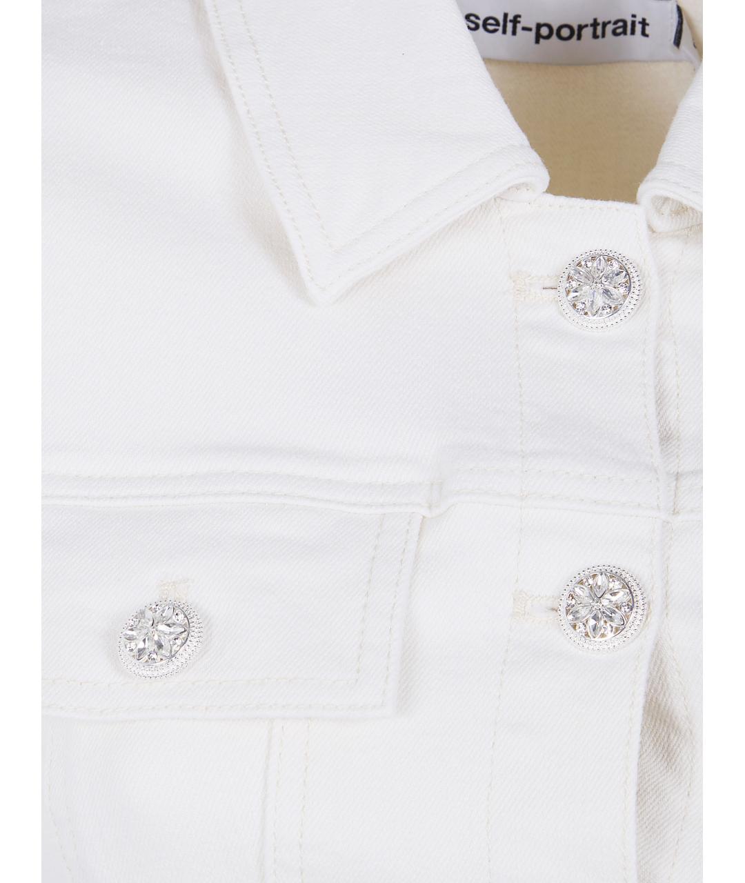SELF-PORTRAIT Белое хлопковое повседневное платье, фото 3