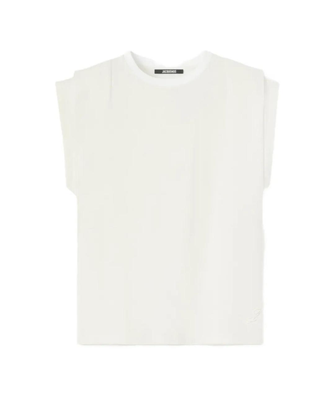 JACQUEMUS Белая хлопковая футболка, фото 4