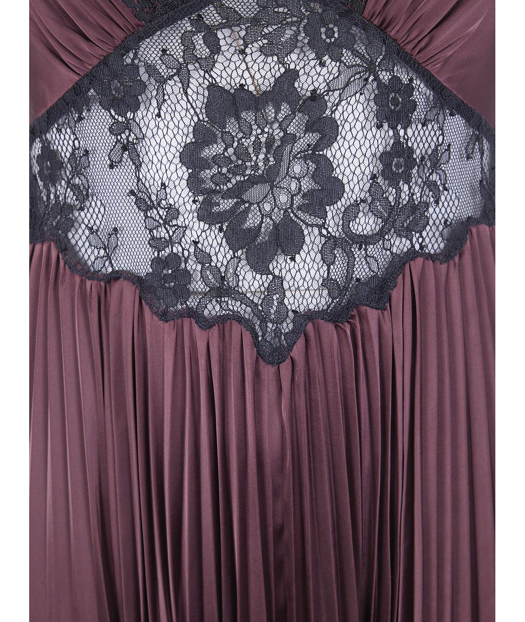 SELF-PORTRAIT Коричневое полиэстеровое вечернее платье, фото 3