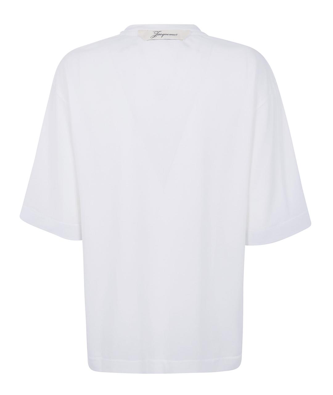 JACQUEMUS Белая хлопковая футболка, фото 2