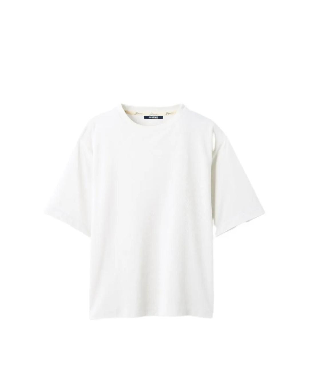 JACQUEMUS Белая хлопковая футболка, фото 4