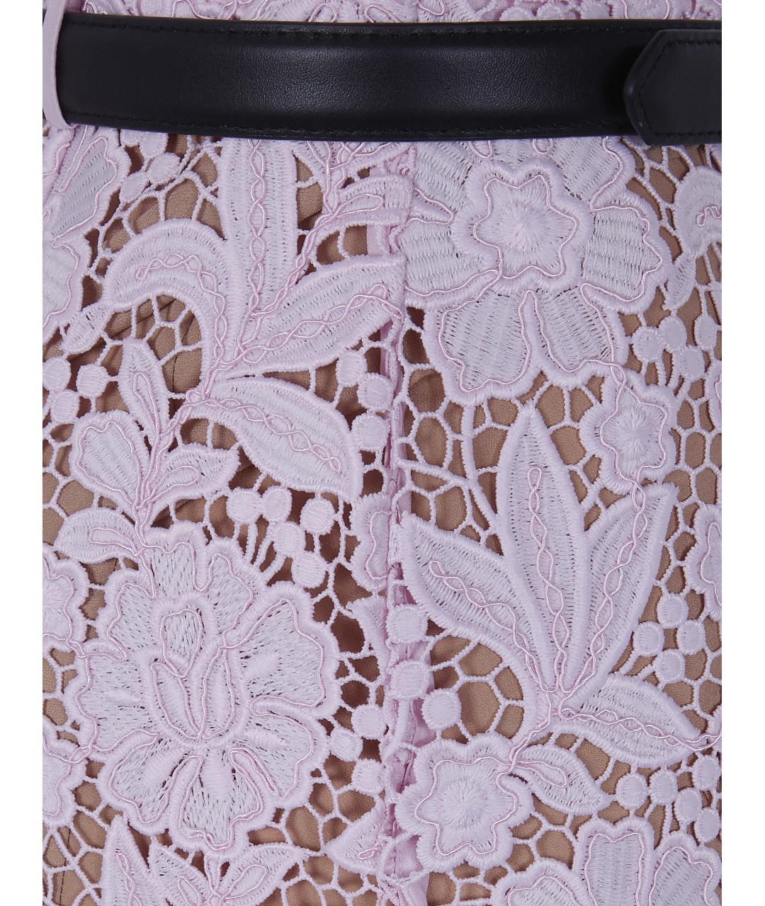 SELF-PORTRAIT Розовая полиэстеровая юбка миди, фото 3