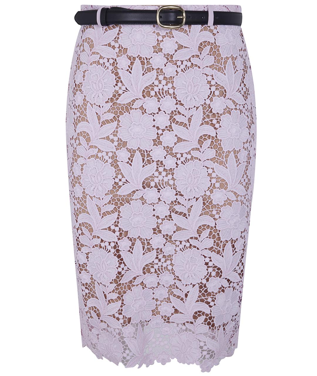 SELF-PORTRAIT Розовая полиэстеровая юбка миди, фото 1