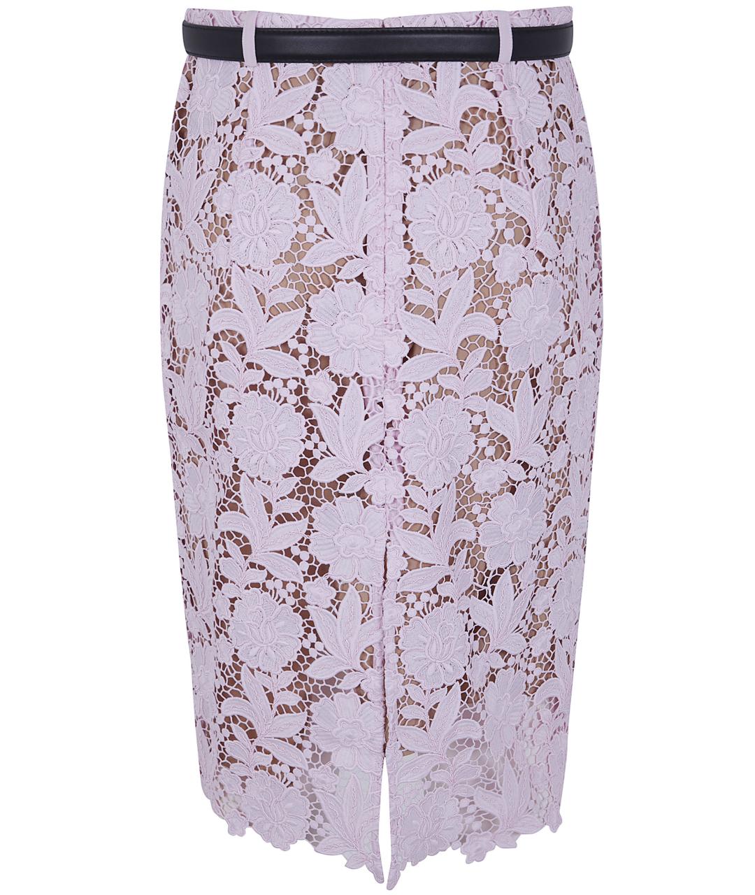 SELF-PORTRAIT Розовая полиэстеровая юбка миди, фото 2