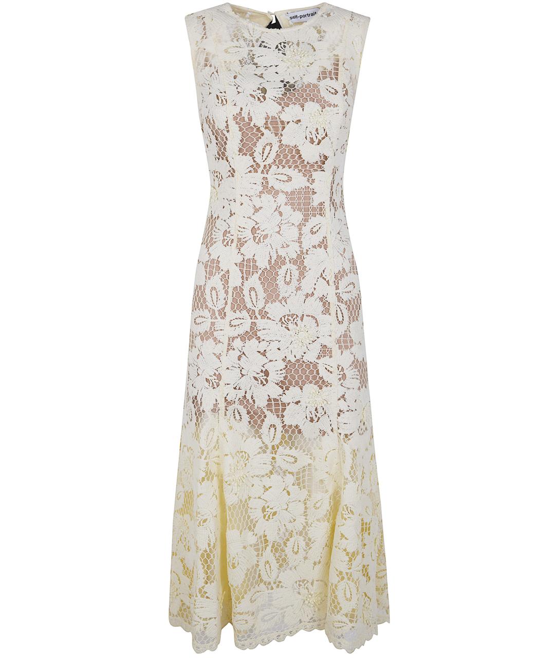 SELF-PORTRAIT Желтое полиэстеровое повседневное платье, фото 1