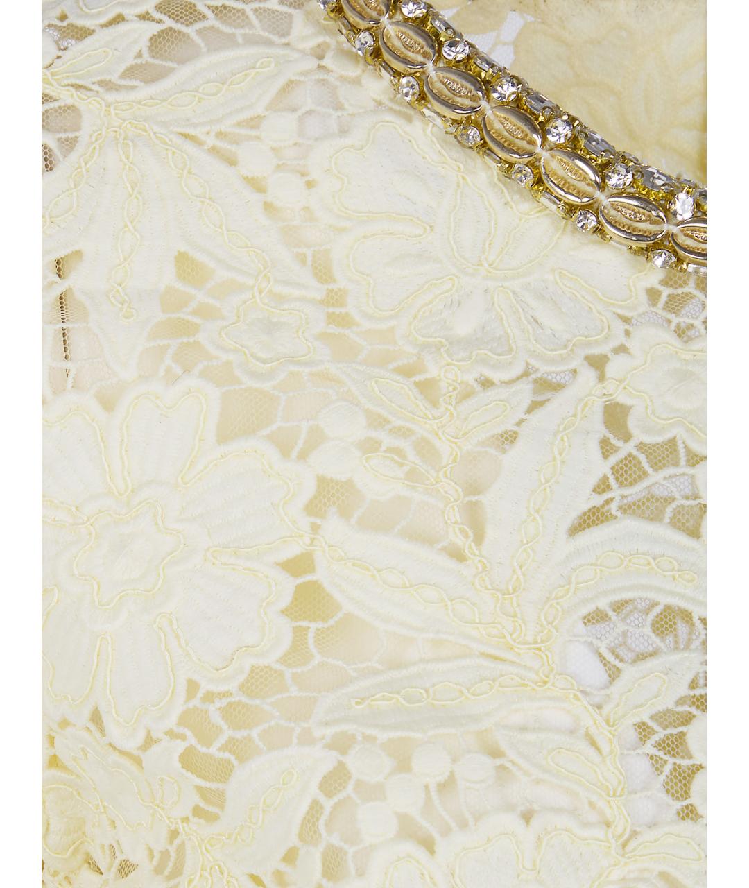 SELF-PORTRAIT Желтая полиэстеровая футболка, фото 3