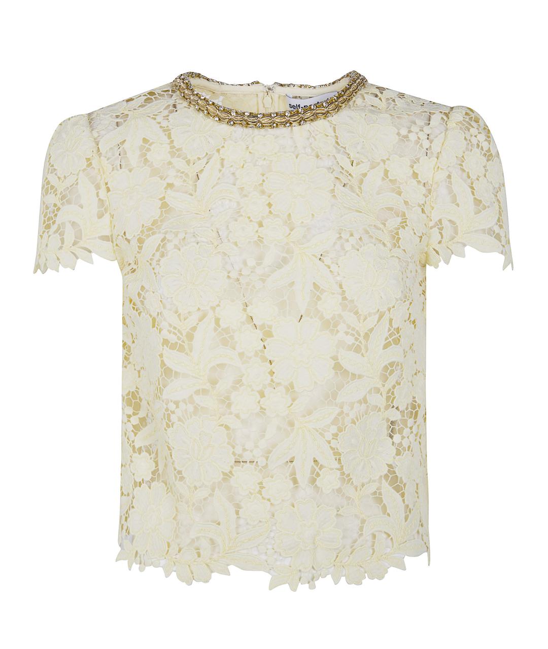 SELF-PORTRAIT Желтая полиэстеровая футболка, фото 1