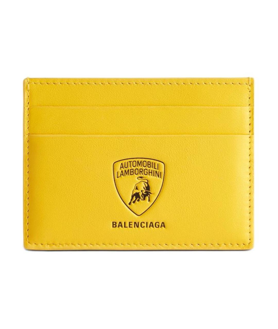 BALENCIAGA Желтый кожаный кардхолдер, фото 1