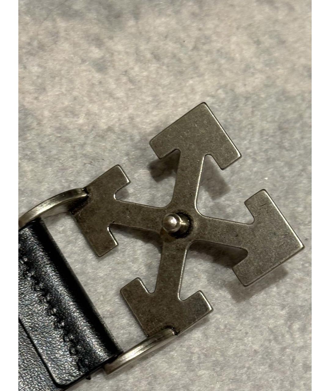 OFF-WHITE Черный кожаный ремень, фото 2