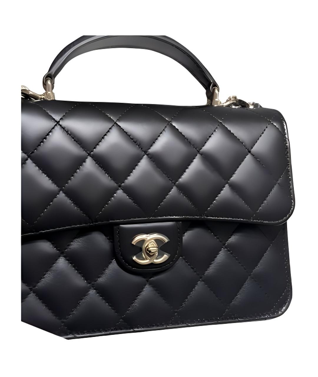 CHANEL Черная кожаная сумка через плечо, фото 3