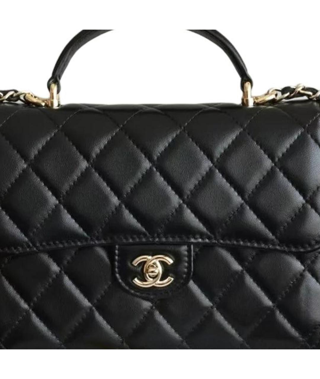 CHANEL Черная кожаная сумка через плечо, фото 2