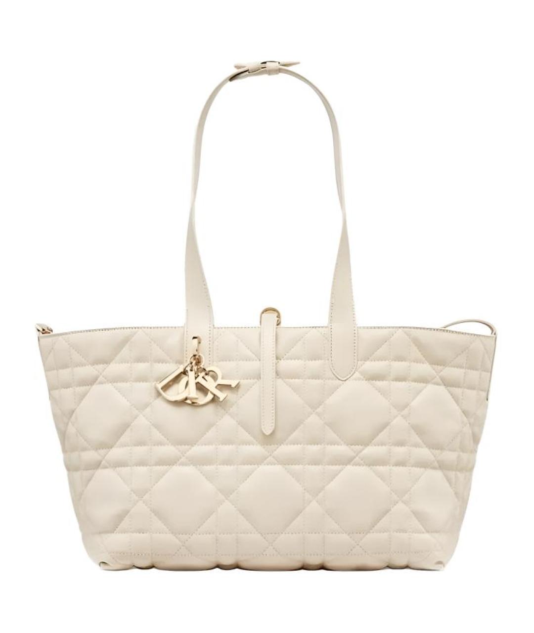 CHRISTIAN DIOR Бежевая кожаная сумка через плечо, фото 2