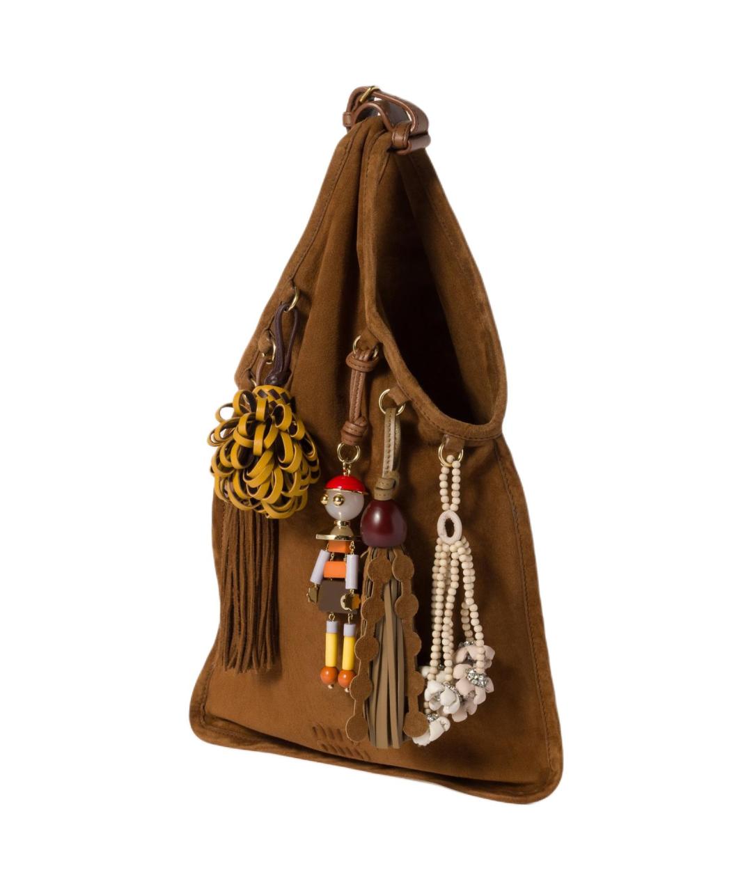 MIU MIU Коричневая замшевая сумка через плечо, фото 2