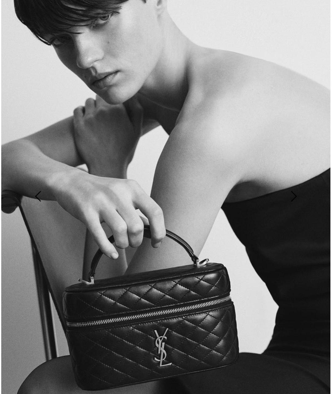 SAINT LAURENT Хаки кожаная сумка через плечо, фото 6