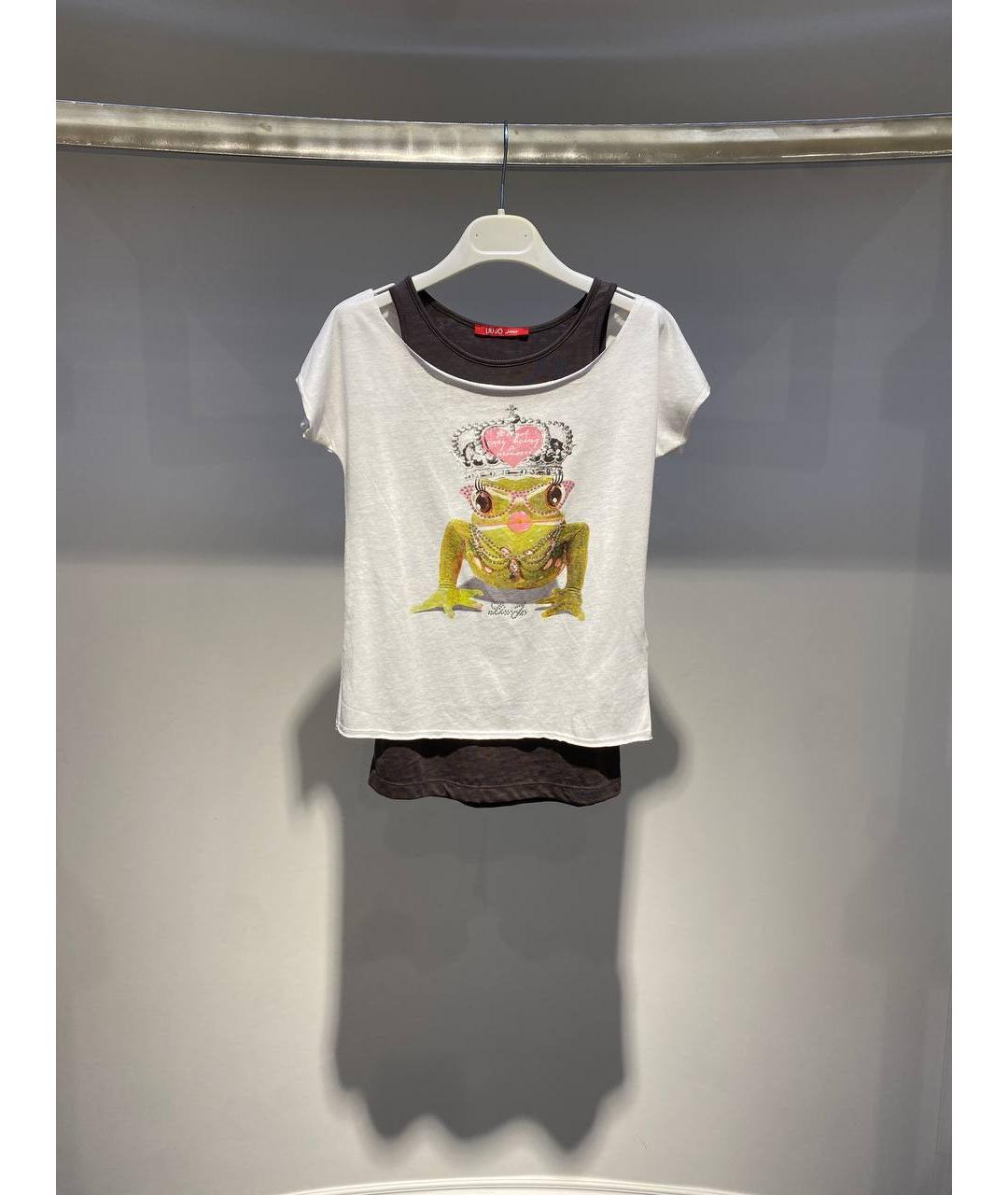 LIU JO Белый хлопковый детская футболка / топ, фото 4