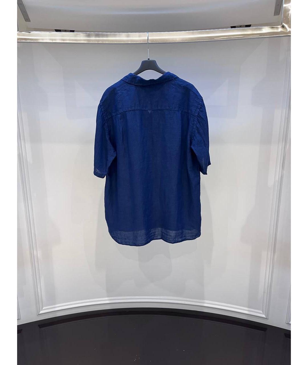 MC2 SAINT BARTH Темно-синяя льняная кэжуал рубашка, фото 2